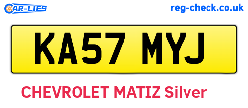 KA57MYJ are the vehicle registration plates.