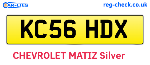 KC56HDX are the vehicle registration plates.