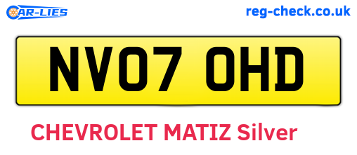NV07OHD are the vehicle registration plates.