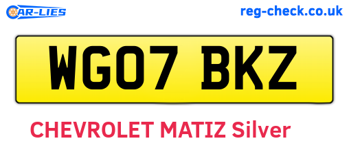 WG07BKZ are the vehicle registration plates.