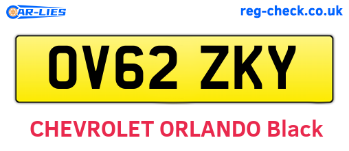OV62ZKY are the vehicle registration plates.