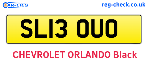 SL13OUO are the vehicle registration plates.