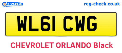 WL61CWG are the vehicle registration plates.