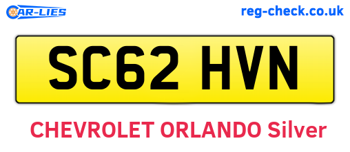 SC62HVN are the vehicle registration plates.