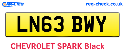 LN63BWY are the vehicle registration plates.