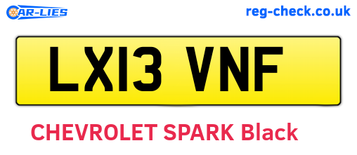 LX13VNF are the vehicle registration plates.