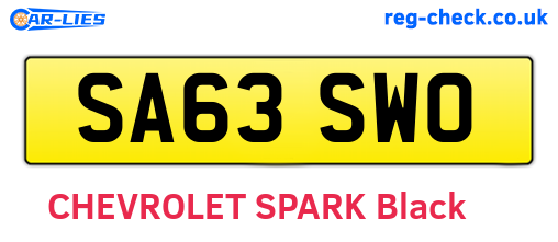 SA63SWO are the vehicle registration plates.