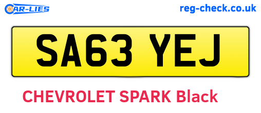 SA63YEJ are the vehicle registration plates.