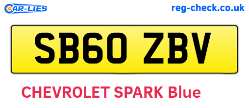 SB60ZBV are the vehicle registration plates.