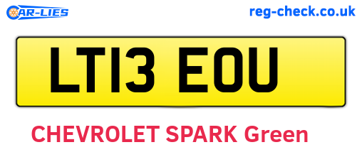 LT13EOU are the vehicle registration plates.