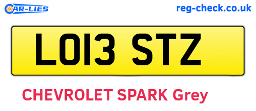 LO13STZ are the vehicle registration plates.