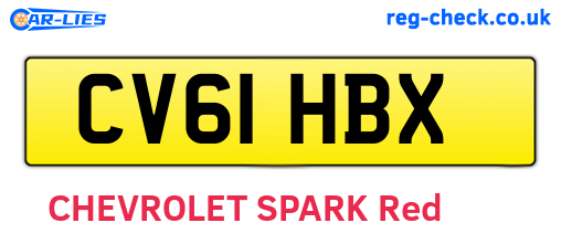 CV61HBX are the vehicle registration plates.