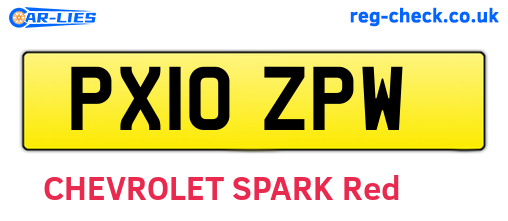 PX10ZPW are the vehicle registration plates.