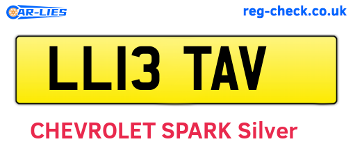 LL13TAV are the vehicle registration plates.