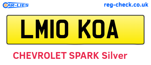 LM10KOA are the vehicle registration plates.