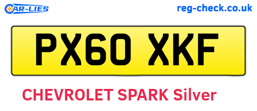 PX60XKF are the vehicle registration plates.
