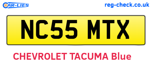 NC55MTX are the vehicle registration plates.