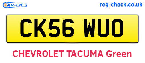CK56WUO are the vehicle registration plates.