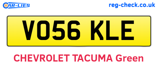 VO56KLE are the vehicle registration plates.