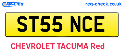 ST55NCE are the vehicle registration plates.