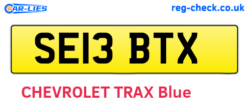 SE13BTX are the vehicle registration plates.