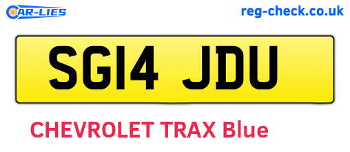 SG14JDU are the vehicle registration plates.