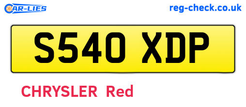 S540XDP are the vehicle registration plates.