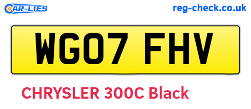 WG07FHV are the vehicle registration plates.