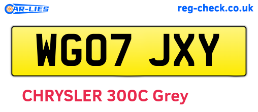 WG07JXY are the vehicle registration plates.