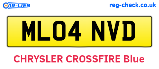 ML04NVD are the vehicle registration plates.