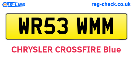 WR53WMM are the vehicle registration plates.