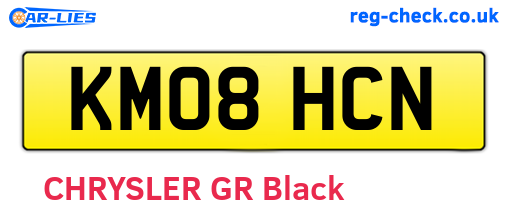 KM08HCN are the vehicle registration plates.