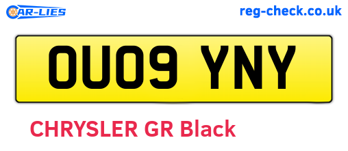 OU09YNY are the vehicle registration plates.