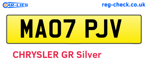 MA07PJV are the vehicle registration plates.
