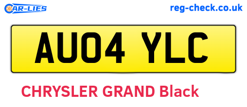 AU04YLC are the vehicle registration plates.