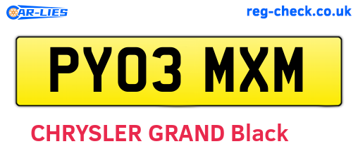PY03MXM are the vehicle registration plates.