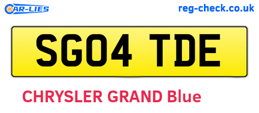 SG04TDE are the vehicle registration plates.