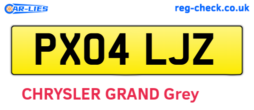 PX04LJZ are the vehicle registration plates.