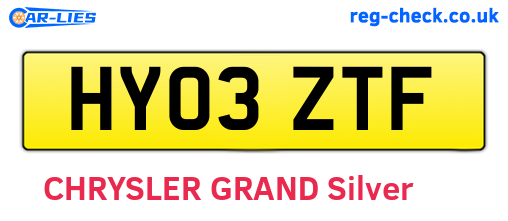 HY03ZTF are the vehicle registration plates.