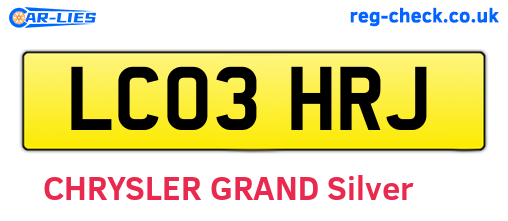 LC03HRJ are the vehicle registration plates.