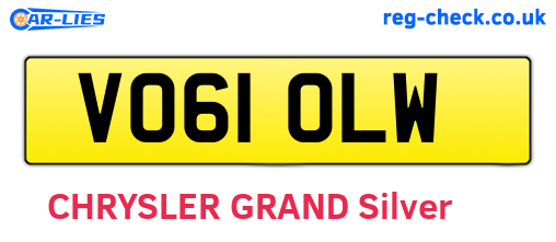 VO61OLW are the vehicle registration plates.