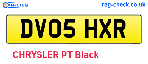 DV05HXR are the vehicle registration plates.