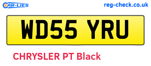 WD55YRU are the vehicle registration plates.