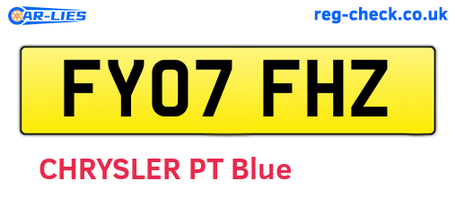 FY07FHZ are the vehicle registration plates.
