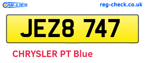 JEZ8747 are the vehicle registration plates.