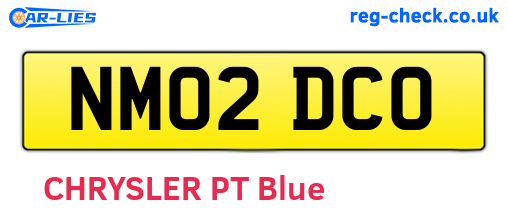 NM02DCO are the vehicle registration plates.