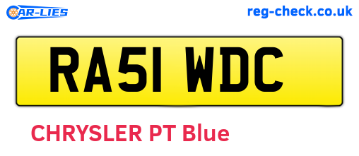RA51WDC are the vehicle registration plates.