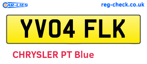 YV04FLK are the vehicle registration plates.