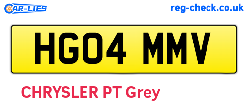 HG04MMV are the vehicle registration plates.