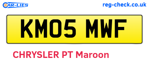 KM05MWF are the vehicle registration plates.